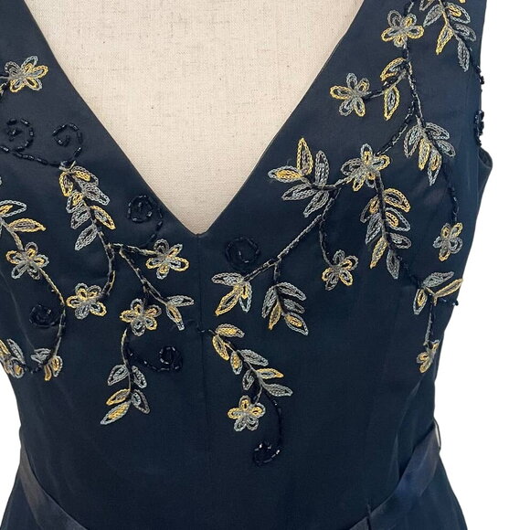 Laundry by Shelli Segal 100% Silk Lined Tulle Embroidered Dress Sz 6 - Picture 2 of 7